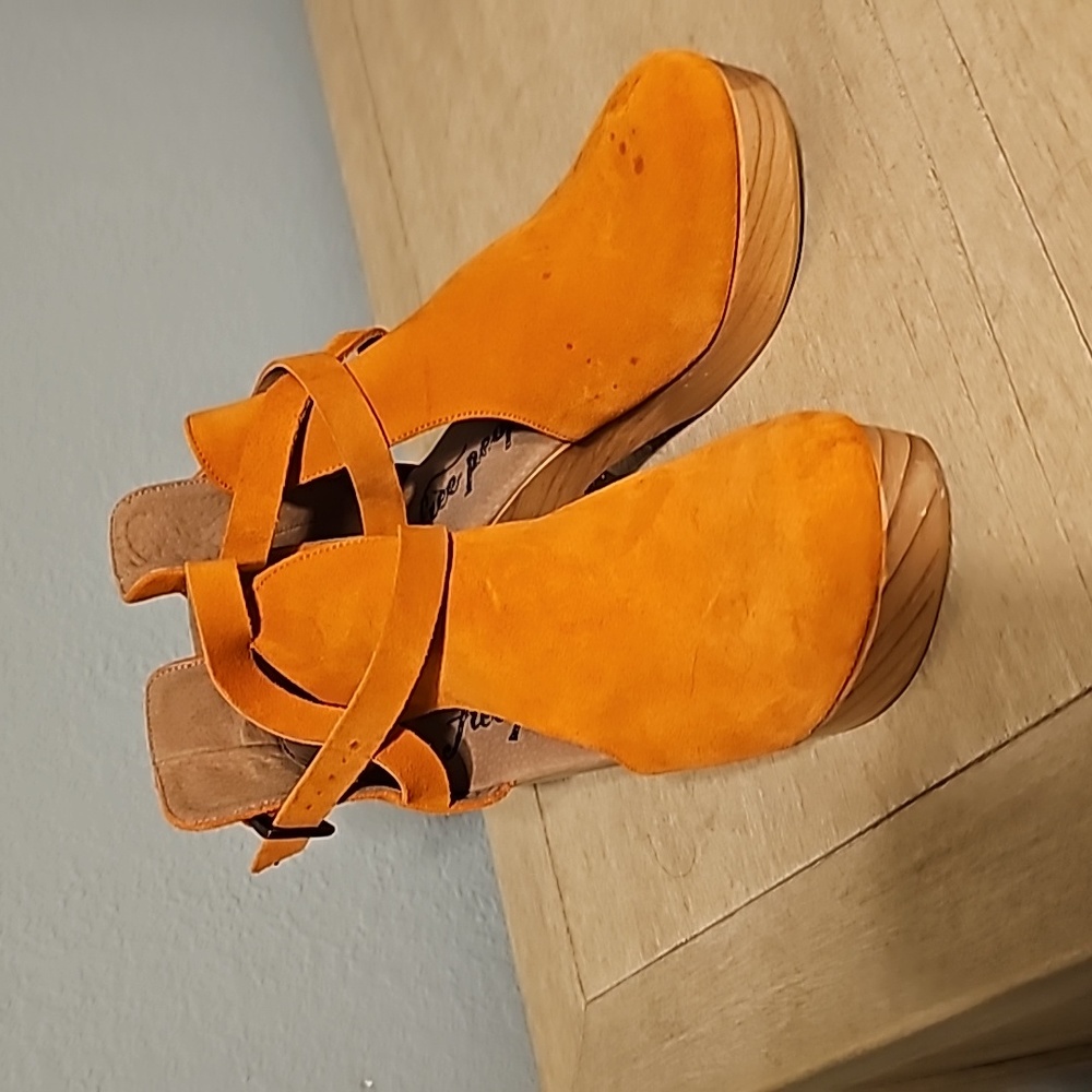 Size 6 Free People Orange Clogs